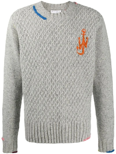 Shop Jw Anderson Cable Knit Jumper In Grey