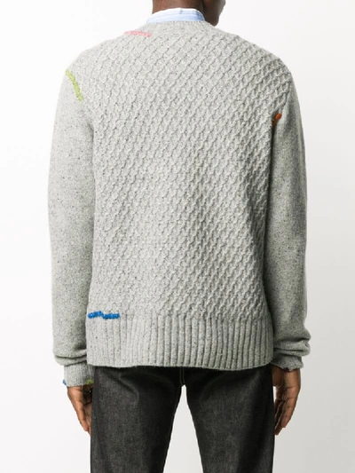 Shop Jw Anderson Cable Knit Jumper In Grey