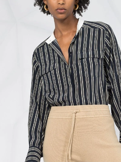 Shop Chloé Striped Shirt In Blue