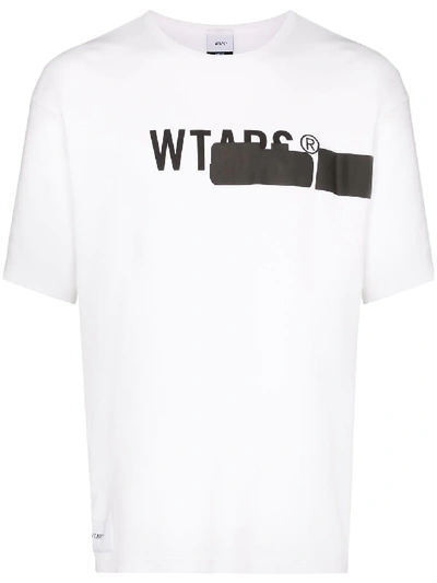 WTAPS SMUDGE LOGO PRINT T-SHIRT 