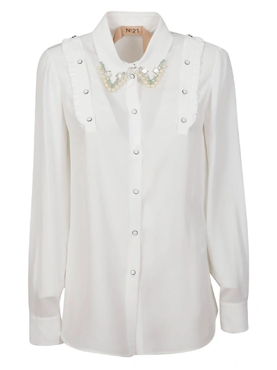 Shop N°21 Embellished Shirt In White