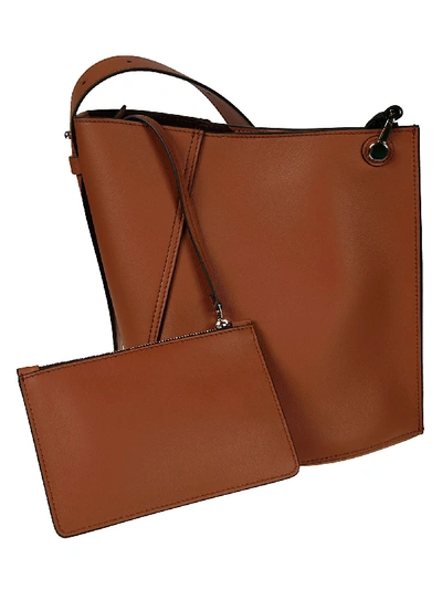Asymmetrical Small Bucket Shoulder Bag In Brown