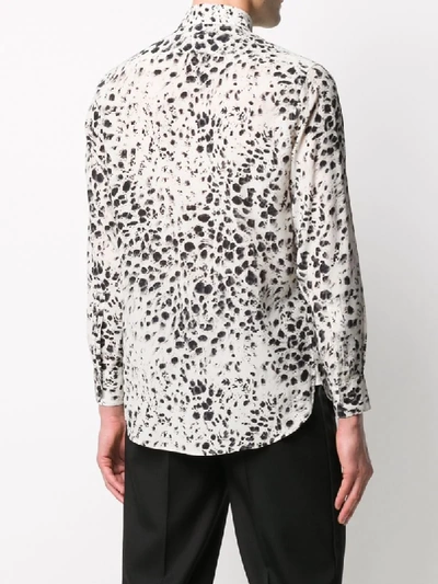 Shop Saint Laurent Snow-leopard Print Shirt In White