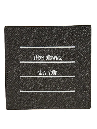 Shop Thom Browne Printed Cardholder In Charcoal
