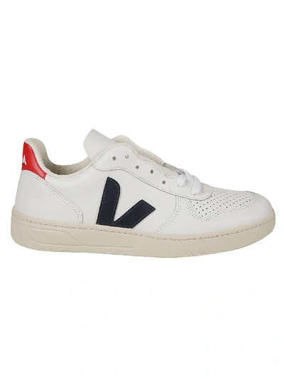 Shop Veja Side V Logo Perforated Sneakers In Extra White
