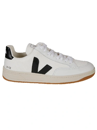 Shop Veja Side V Logo Sneakers In White/blue/red