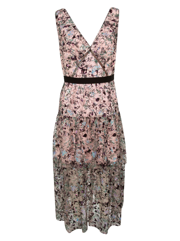 self portrait constellation tiered maxi