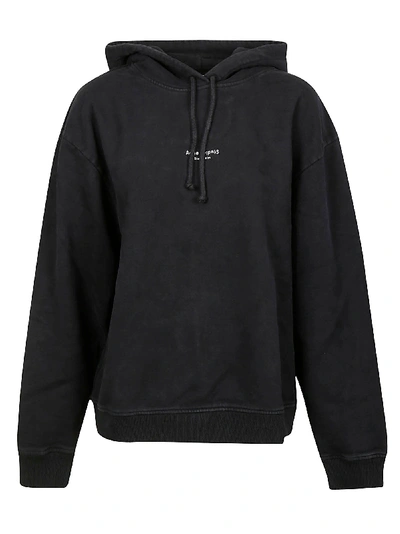 Shop Acne Studios Centre Logo Print Hoodie In Black