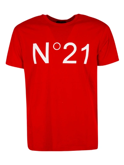 Shop N°21 Chest Logo Print T-shirt In Red