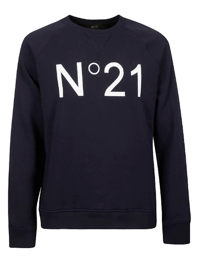 Shop N°21 Logo Sweatshirt In Navy/white