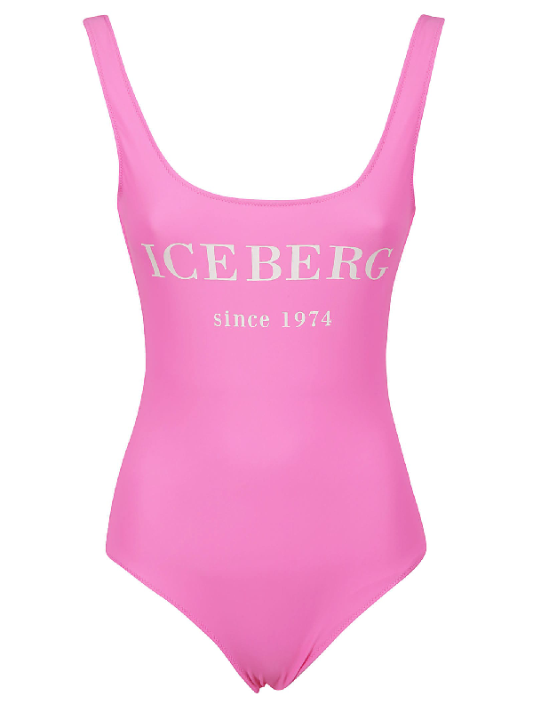 Iceberg Logo Printed Swimsuit In Pink | ModeSens