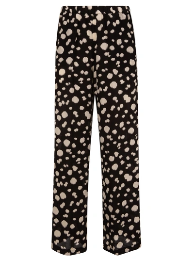 Shop Aspesi Dotted Straight Trousers In Black/white