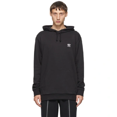 Shop Adidas Originals Black Trefoil Essentials Hoodie