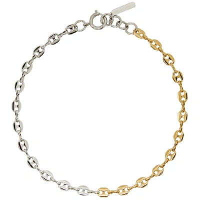 Shop Justine Clenquet Silver And Gold Joy Necklace In Silver Gold