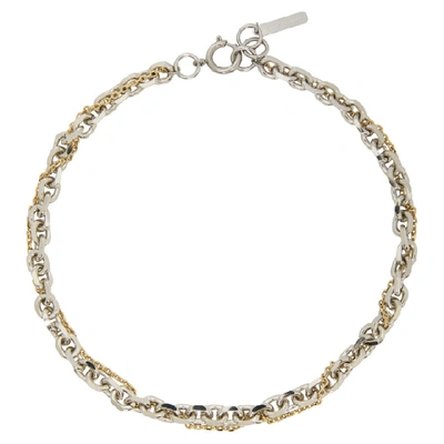 Shop Justine Clenquet Silver & Gold Dana Necklace In Pallad/gold