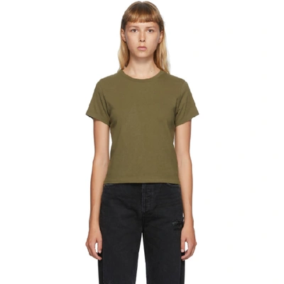 Shop Agolde Khaki Linda Boxy T-shirt In Succulent