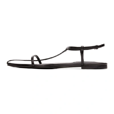 Shop Jil Sander Black & White Pointy Toe Flat Sandals In Burro