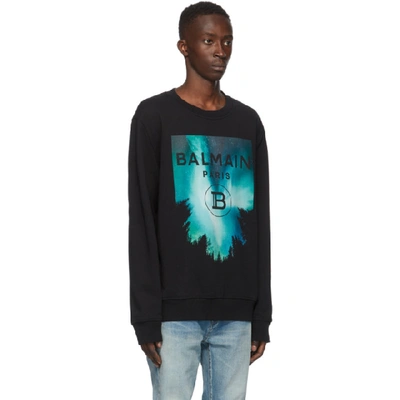 Shop Balmain Black Oversized Night Sky Sweatshirt In Aaa Multico