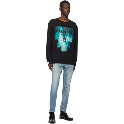 Shop Balmain Black Oversized Night Sky Sweatshirt In Aaa Multico