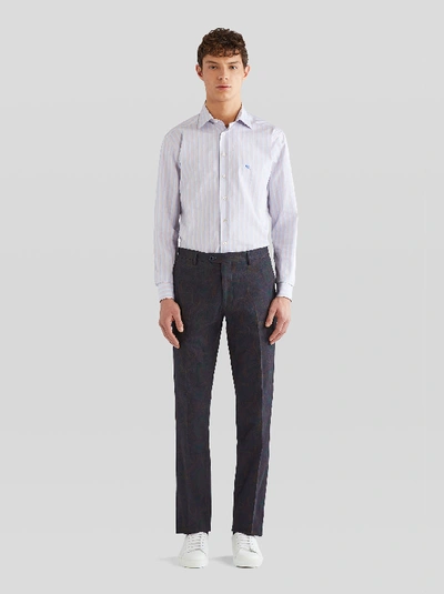 Shop Etro Tailored Trousers With Paisley Patterns