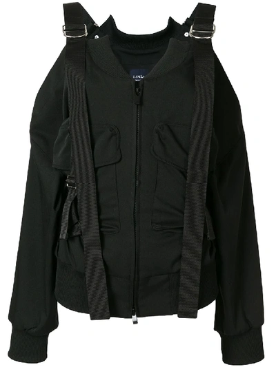 Shop Yohji Yamamoto Deconstructed Harness Bomber Jacket In Black