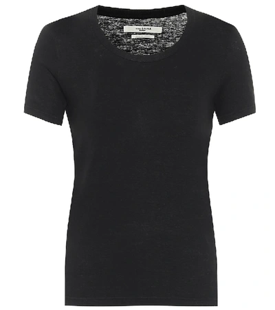Shop Isabel Marant Étoile Killian Linen T-shirt In Black