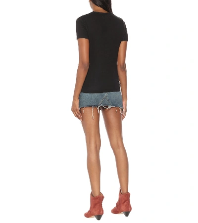 Shop Isabel Marant Étoile Killian Linen T-shirt In Black