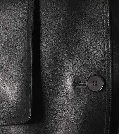 Shop Alexander Mcqueen Leather Trench Coat In Black