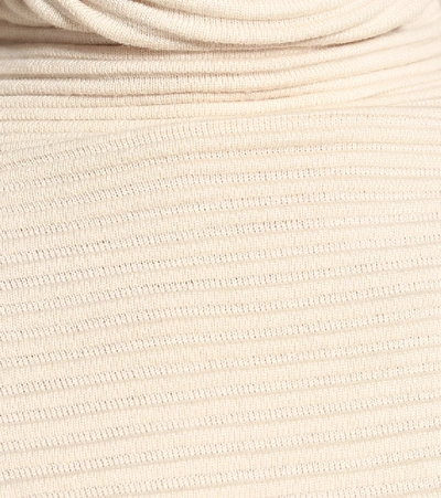 Shop Victoria Victoria Beckham Ribbed-knit Wool Turtleneck Sweater In White