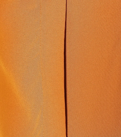 Shop Victoria Beckham Tie-neck Silk-crêpe Blouse In Orange