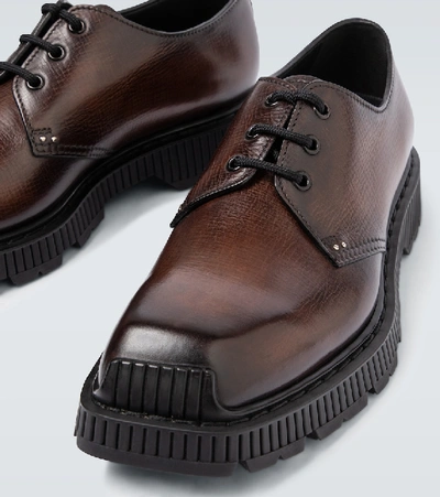 Shop Berluti Camden Leather Derby Shoes In Brown