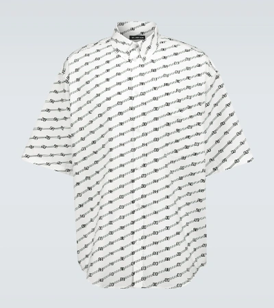 Shop Balenciaga Bb Short-sleeved Large-fit Shirt In White