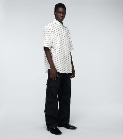 Shop Balenciaga Bb Short-sleeved Large-fit Shirt In White
