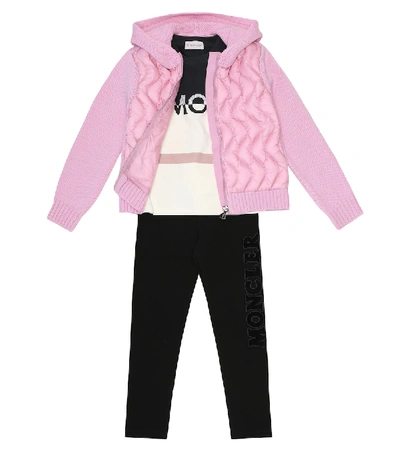 Shop Moncler Down And Wool Jacket In Pink