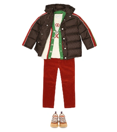 Shop Gucci Down Puffer Jacket In Brown