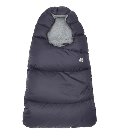 Shop Moncler Enfant Baby Quilted Down Bunting Bag In Blue