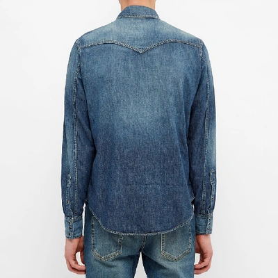 Shop Saint Laurent Classic Western Shirt In Blue