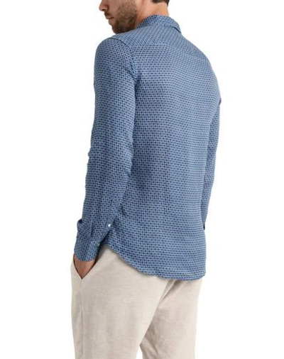 Shop Peninsula Man Shirt Slate Blue Size Xl Linen