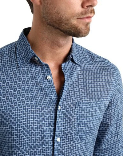 Shop Peninsula Man Shirt Slate Blue Size Xl Linen