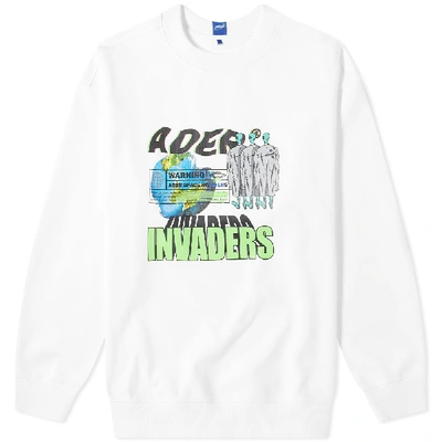 Shop Ader Error Space Invaders Crew Sweat In White