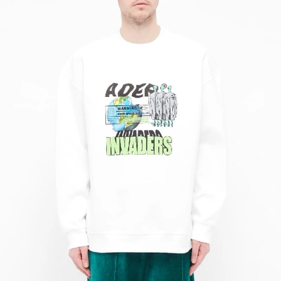 Shop Ader Error Space Invaders Crew Sweat In White