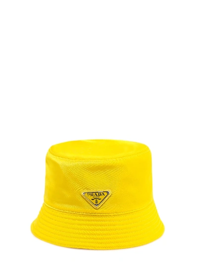 Shop Prada Hat In Yellow