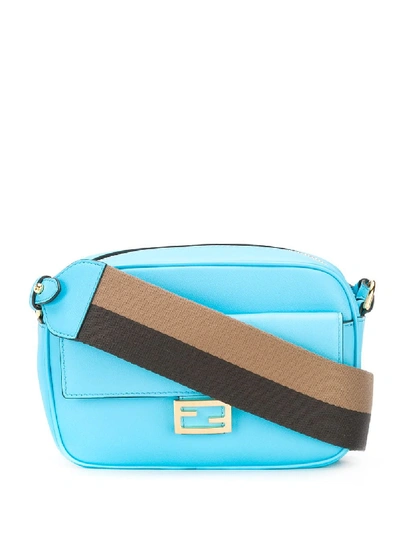 Shop Fendi Small Baguette Crossbody Bag In Blue