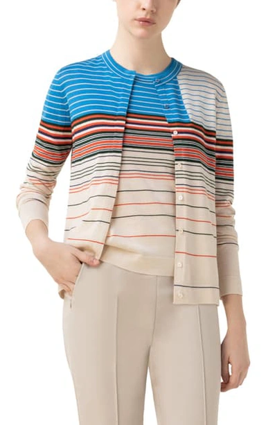Shop Akris Stripe Cashmere & Silk Cardigan In Multi Color