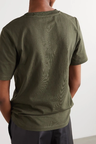 Shop Loewe Metallic Printed Cotton-jersey T-shirt In Green
