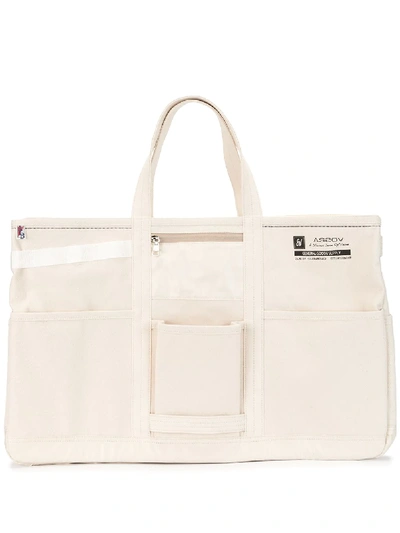 Shop As2ov Alberton Canvas Tote Bag In White