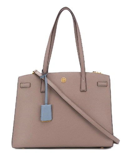 Shop Tory Burch Walker Leather Tote Bag In Neutrals