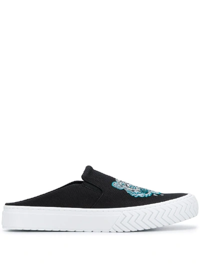 Shop Kenzo Tiger Embroidery Slip-on Sneakers In Black