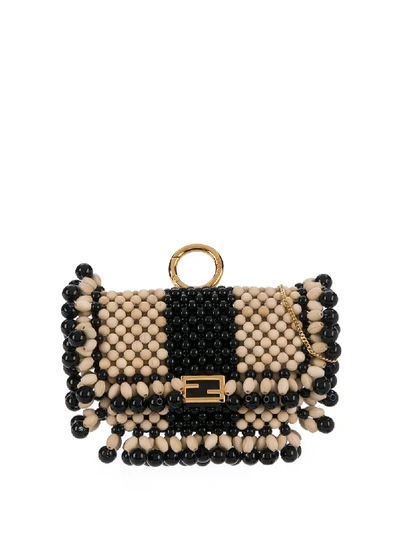 Shop Fendi Nano Baguette Charm Crossbody Bag In Neutrals