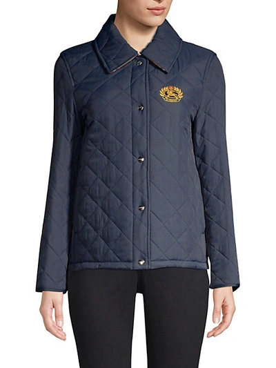 Shop Burberry Frinton Boxy Quilted Jacket In Navy